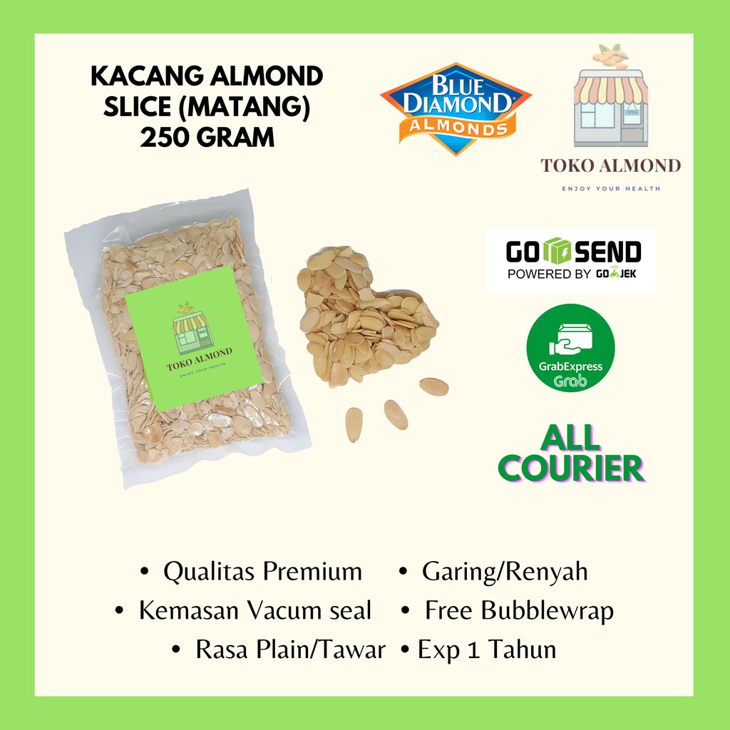 

Kacang Almond Slice Panggang (Roasted) 250gr