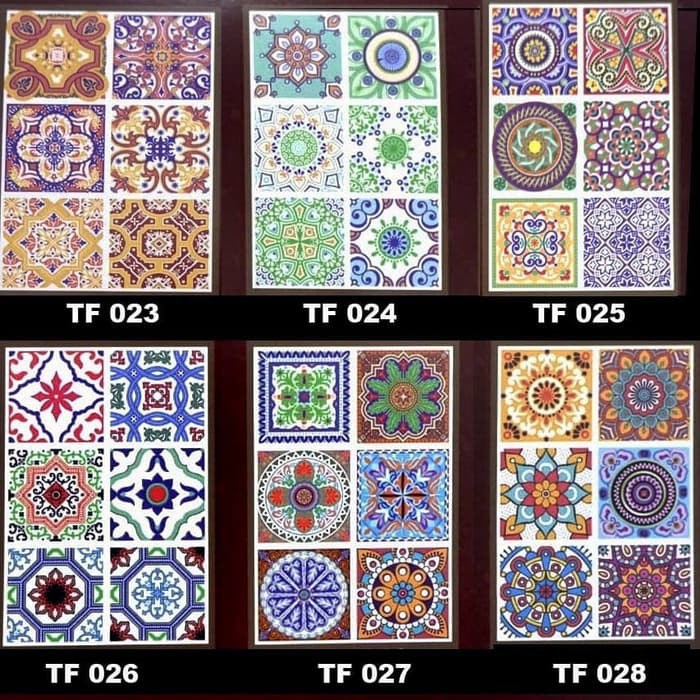 TEGEL 6A 023,024,025,026,027,028 TEGEL ETNIK KERAMIK STIKER TEGEL STIKER KERAMIK WALLSTIKER KERAMIK