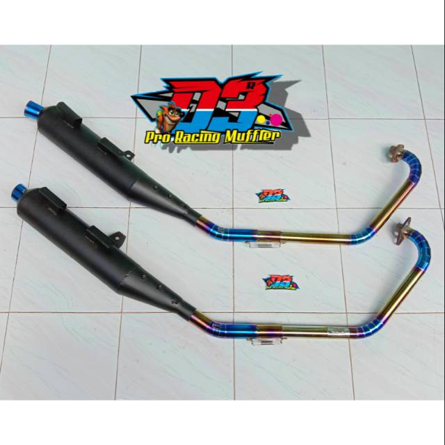 Knalpot Tsukigi Vixion pelangi fullstenlis cacing