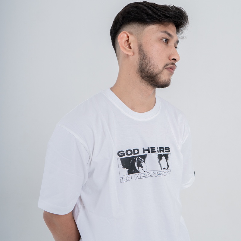 Ilomeansjoy Tshirt  God Hears - White