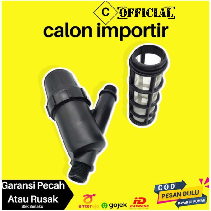 Alat Filter Penyaring Selang Air Keran Kran Untuk Kolam Ikan Irigasi Taman Ke Sprinkle Ori Awet COD