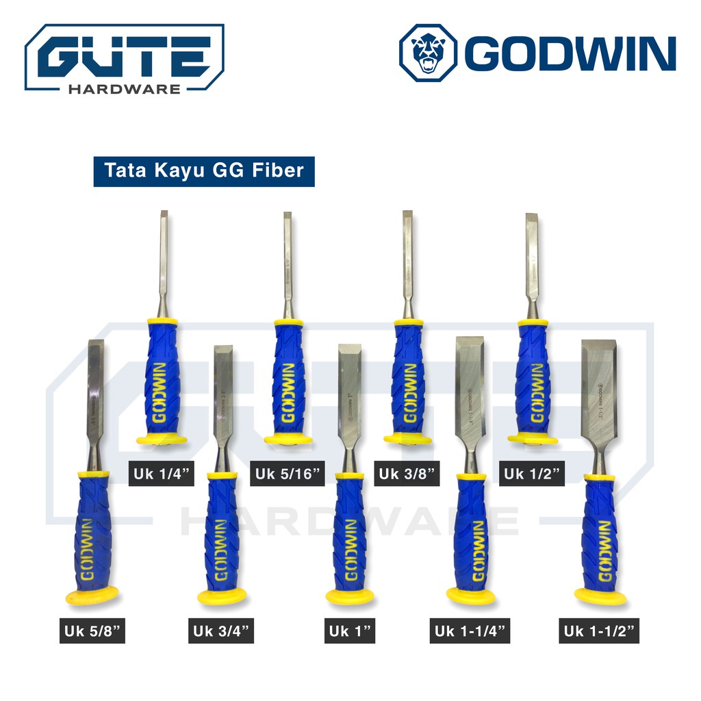 Wood Chisel Pahat Kayu “GODWIN” GG Fiber High Grade Carbon Steel // Tata Kayu