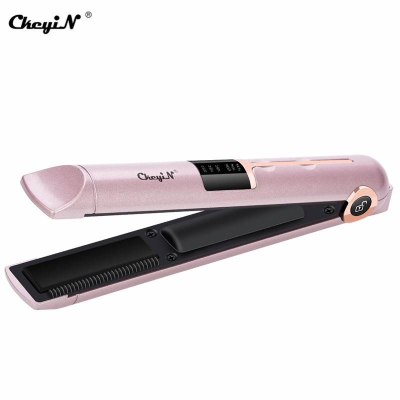 

CkeyiN 2in1 Pelurus Rambut dan Alat Pengeriting Rambut Besi USB Nirkabel Alat Rambut