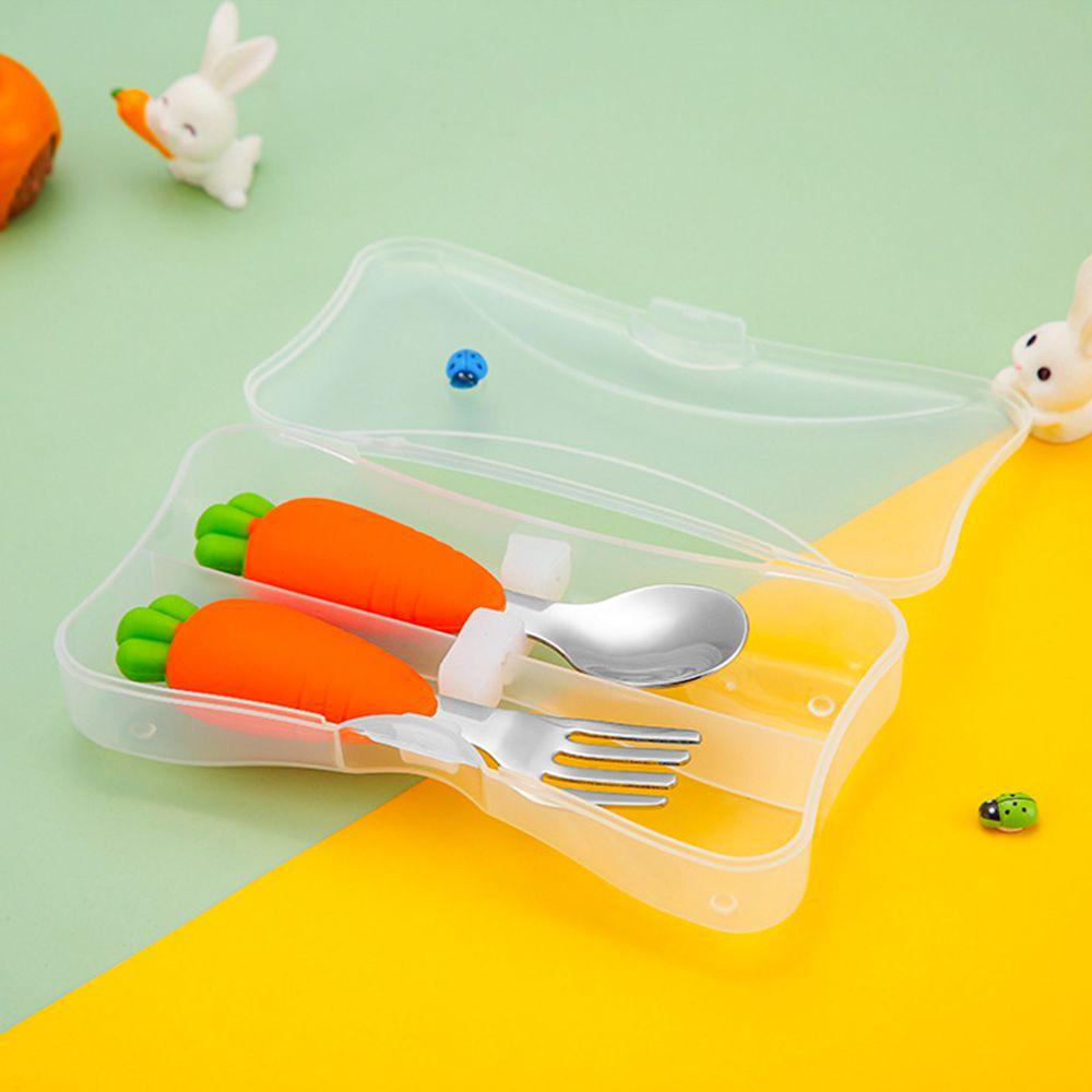 Solighter Children Utensil Reusable Spoon Fork Spoon Makan Bayi Makan Anak Alat Makan