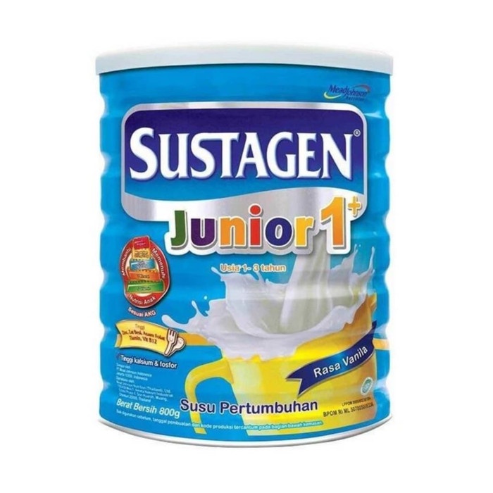 tahun-1-di-atas-bayi-susu- susu sustagen junior 1+ 1 plus rasa madu vanila 800 gram 800gr - vanila