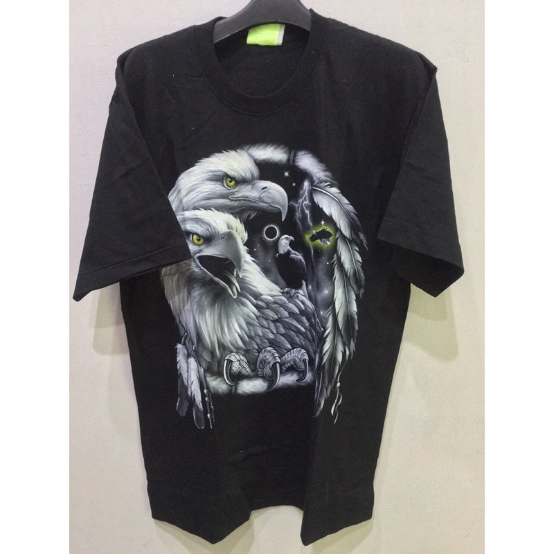 Kaos Unisex Pria / Wanita Rock C (HD 47) Motif elang  Glow in the Dark IMPORT BANGKOK Rock eagle