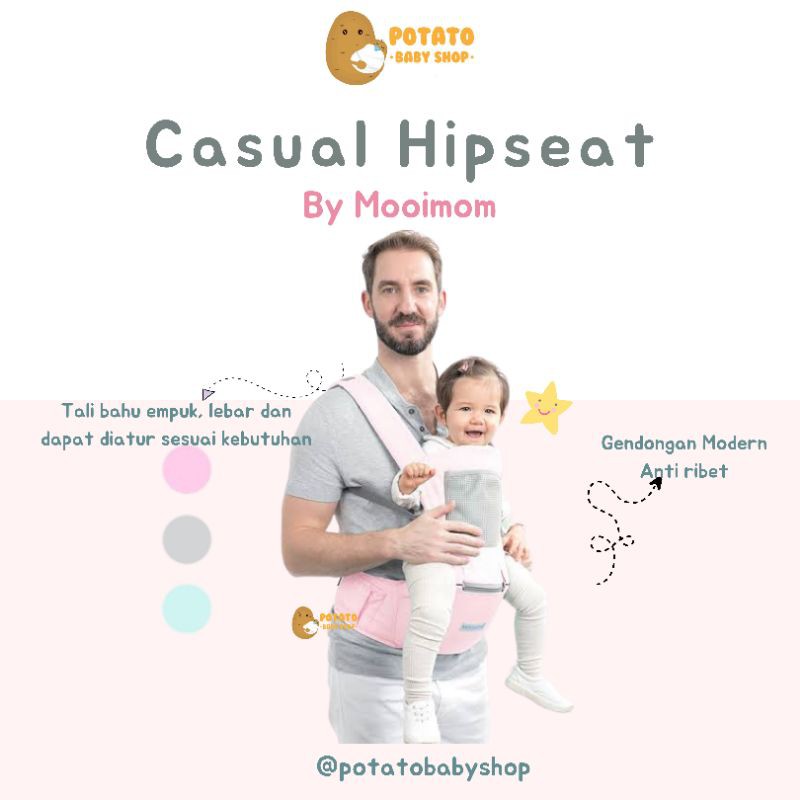 Mooimom Casual Hipseat Carrier - Gendongan Bayi Hip Seat