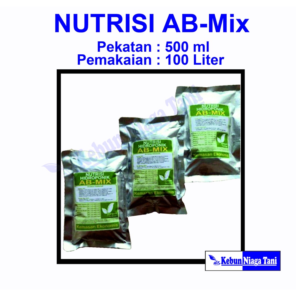 Hidroponik Surabaya Nutrisi AB Mix 500 ml Sayuran Daun - abmix - Pupuk