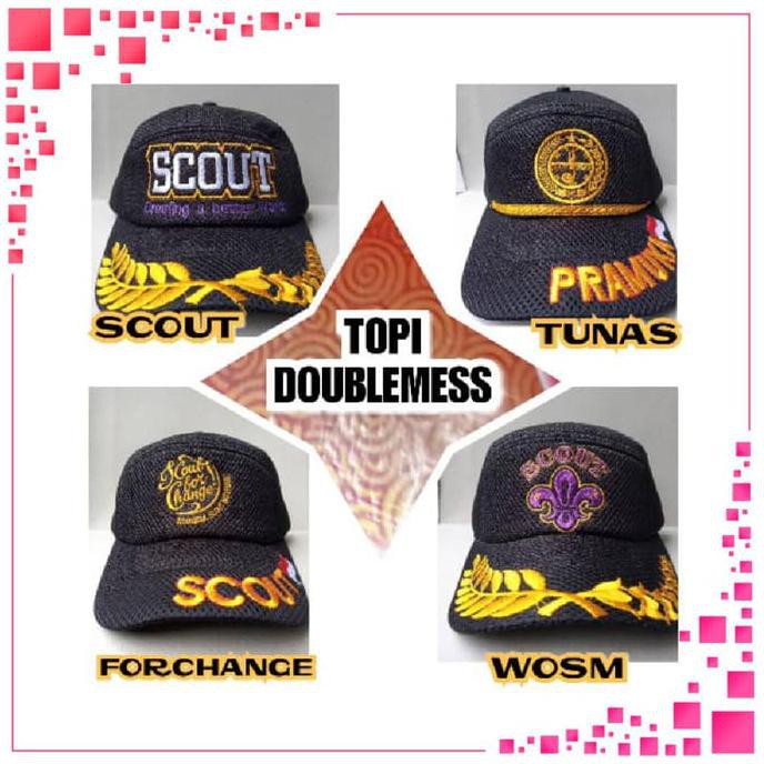 Barang Berkualitas DRS Topi Doblemes Jaring Scout Pramuka STOK TERBATAS