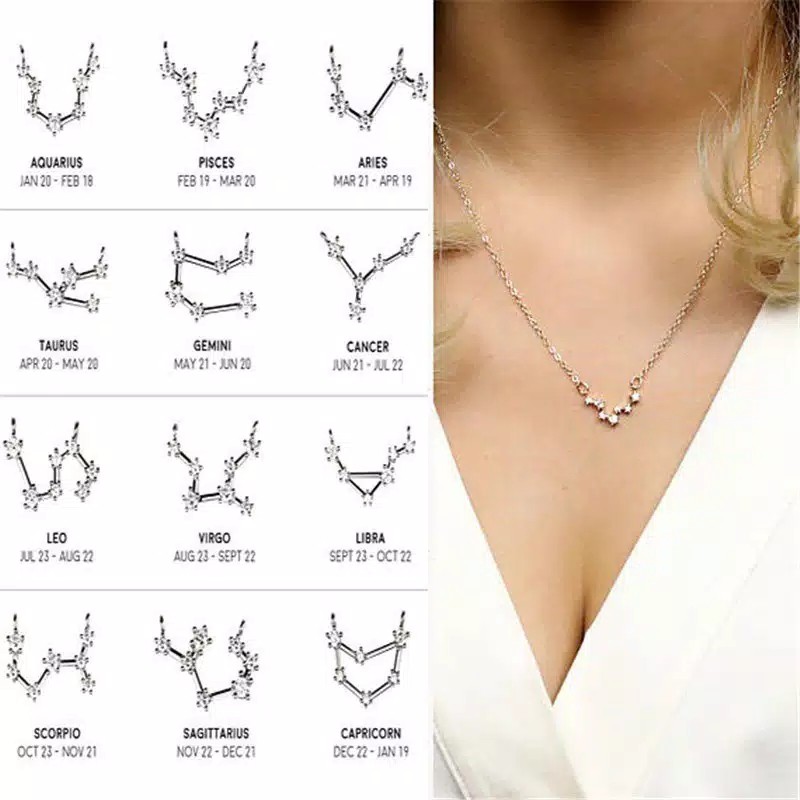 Kalung Zodiak Horoscope Konstelasi Fashion PGM K64