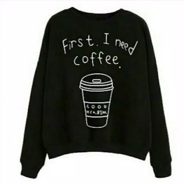 TBI Baju Panjang Atasan Sweater Coffee High Quality K-Pop Korean Style