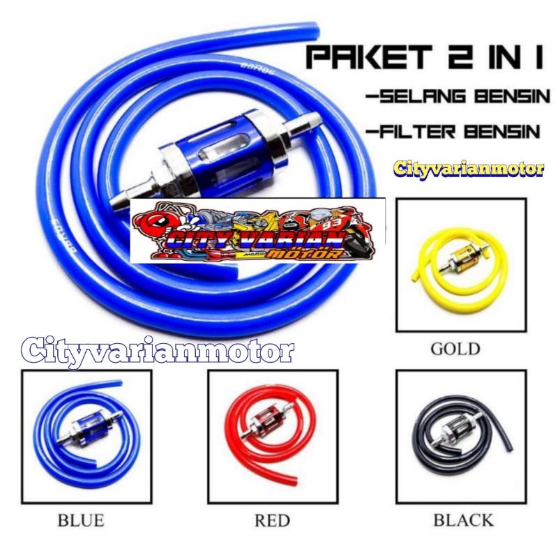 PAKET Slang Selang Bensin Baros + Filter Saringan Bensin Kaca Universal