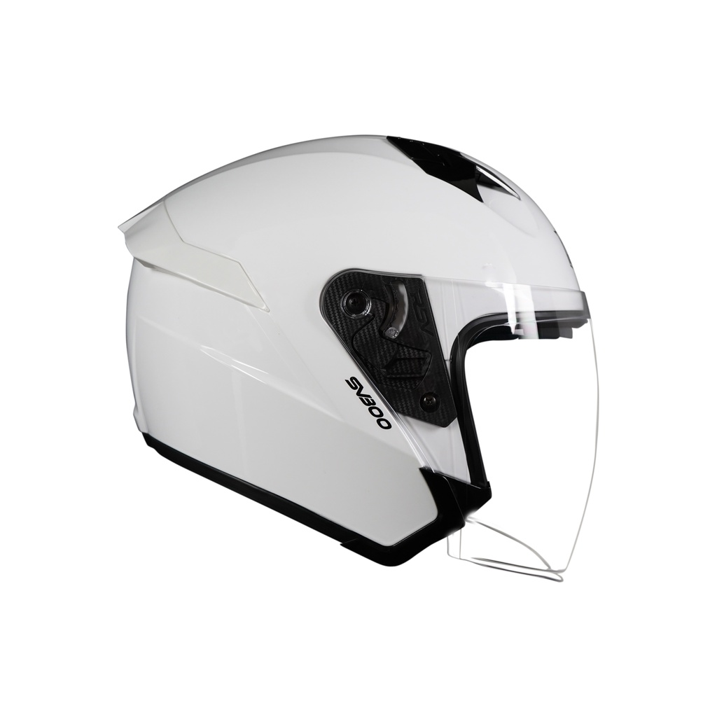 HELM RSV SV300 WHITE GLOSSY BUNDLING VISOR DARKSMOKE / IRIDIUM SILVER