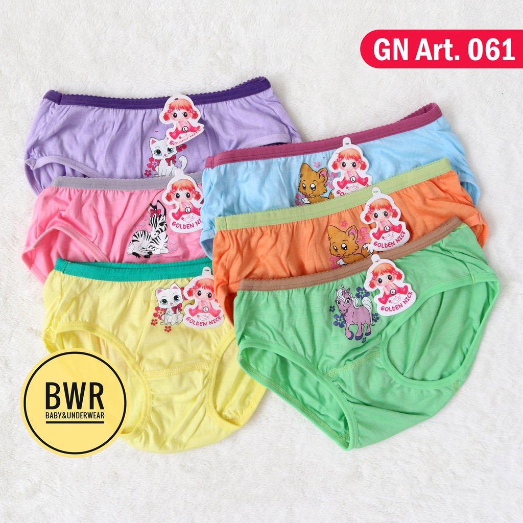 [ 6pc ] CD Golden Nick Anak 061 Spidol / Celana Dalam Anak Perempuan Warna Rainbow - BWR