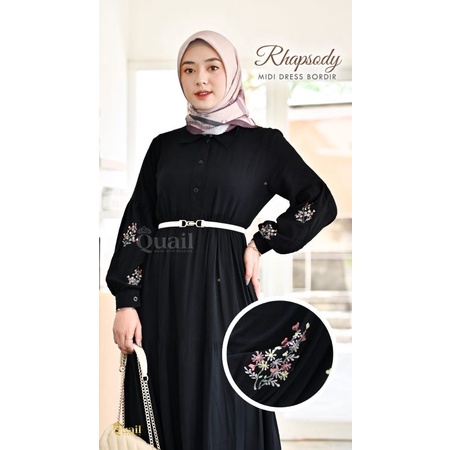 rapshody MIDI dress ori quail