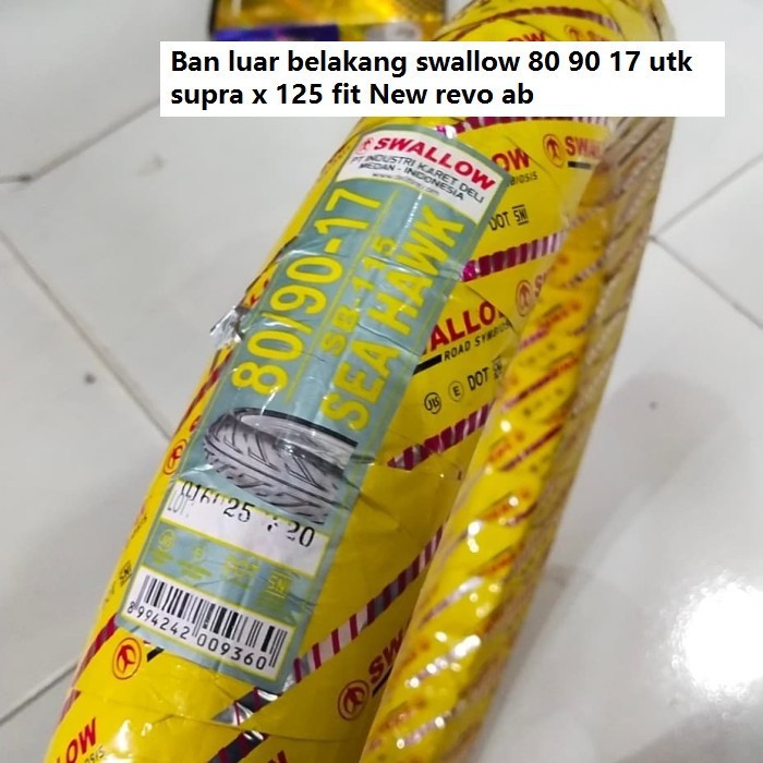 Ban luar belakang swallow 80 90 17 utk supra x 125 fit New revo ab luwes