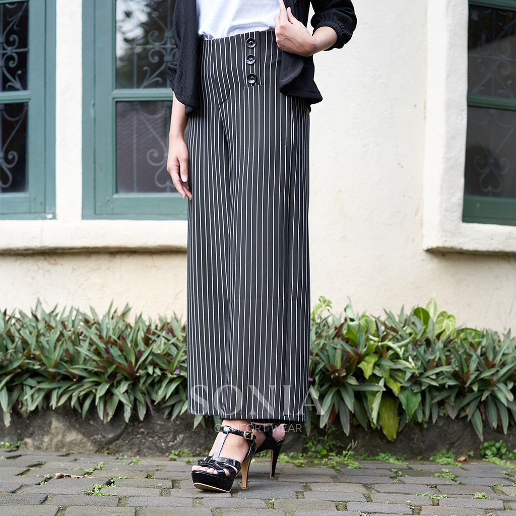 

Laura Kulot by SONIA - Celana Panjang Wanita - Celana Kerja Salur