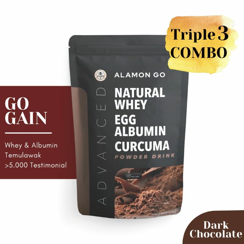 SUSU PENAMBAH BERAT BADAN ALAMON GO GAIN NATURAL WHEY (EGG,ALBUMIN &amp; CURCUMA)