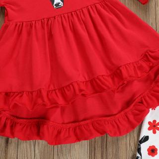 Setelan Kaos  T shirt Anak Perempuan Lengan Panjang Motif  