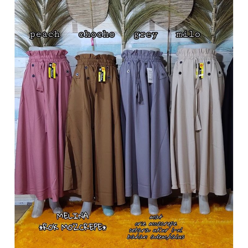 Rok Panjang  Wanita Bahan Moscrepe Halus
