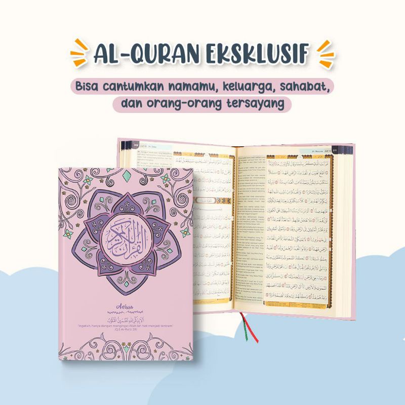 Al-Quran Al-Mu'asir Terjemah Kontemporer Tajwid Warna Custom Cover Ukuran A5