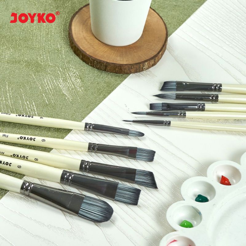 Kuas Cat Air joyko kuas cat Minyak joyko kuas Lukis Acrylic Brush Joyko BR-15 1Set 10Pcs