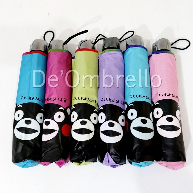 (482)Payung Lpt 4 Motif Kumamon Gelombang Anti UV