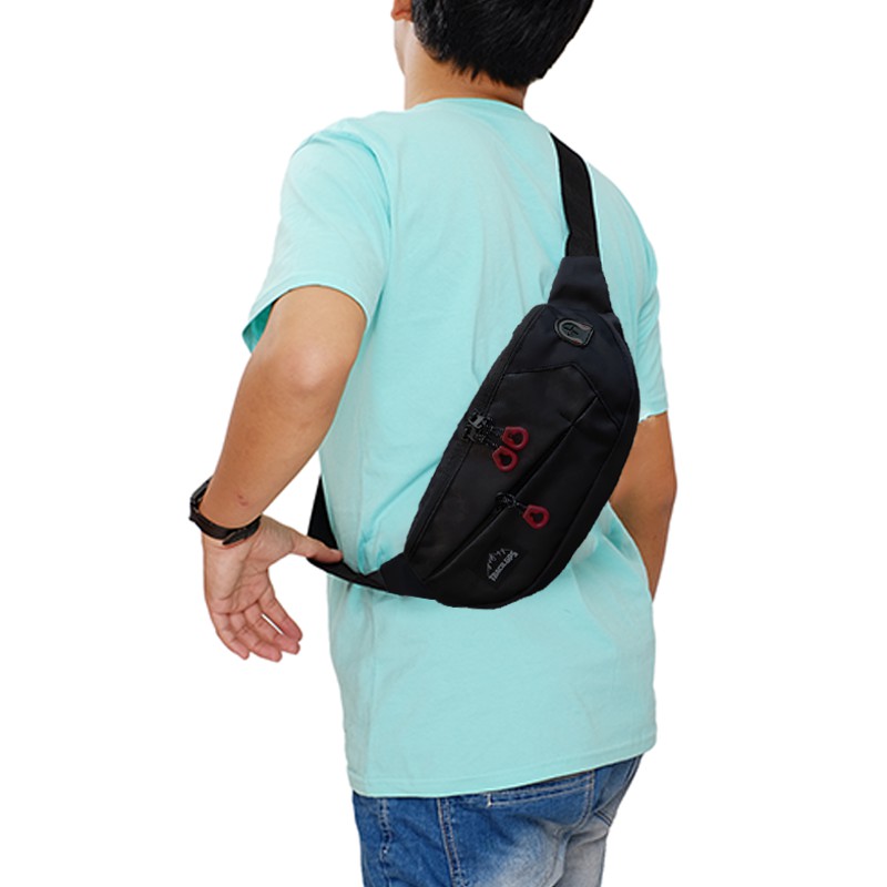 Tas selempang waistbag camera track gps motif headset hole