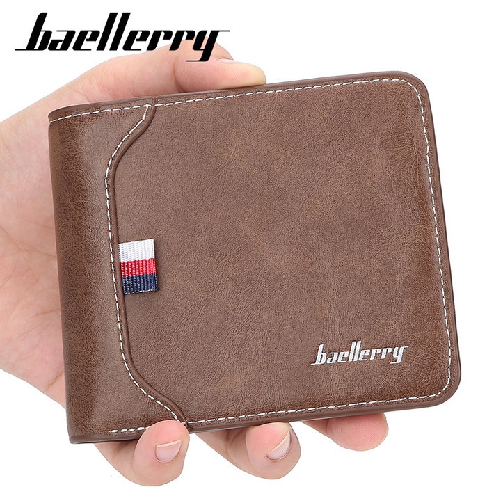 Dompet Pendek Lipat Kulit Pria Baellerry D1308