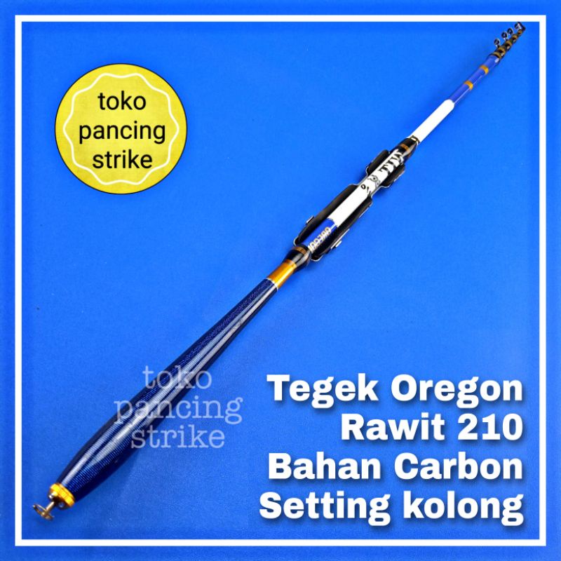 joran pancing tegek carbon original oregon rawit 210 cm set kolong