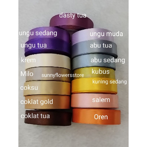 ( per 1 roll ) Pita saten/pita kado lebar 2 cm