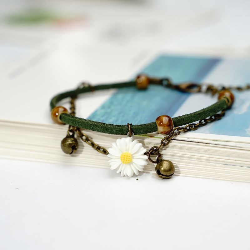 MURMURE.ID | JAM TANGAN ANALOG PRIA WANITA MODEL BULAT MINI BAHAN IMITASI IMPORT MURAH FW002-GELANG BUNGA D