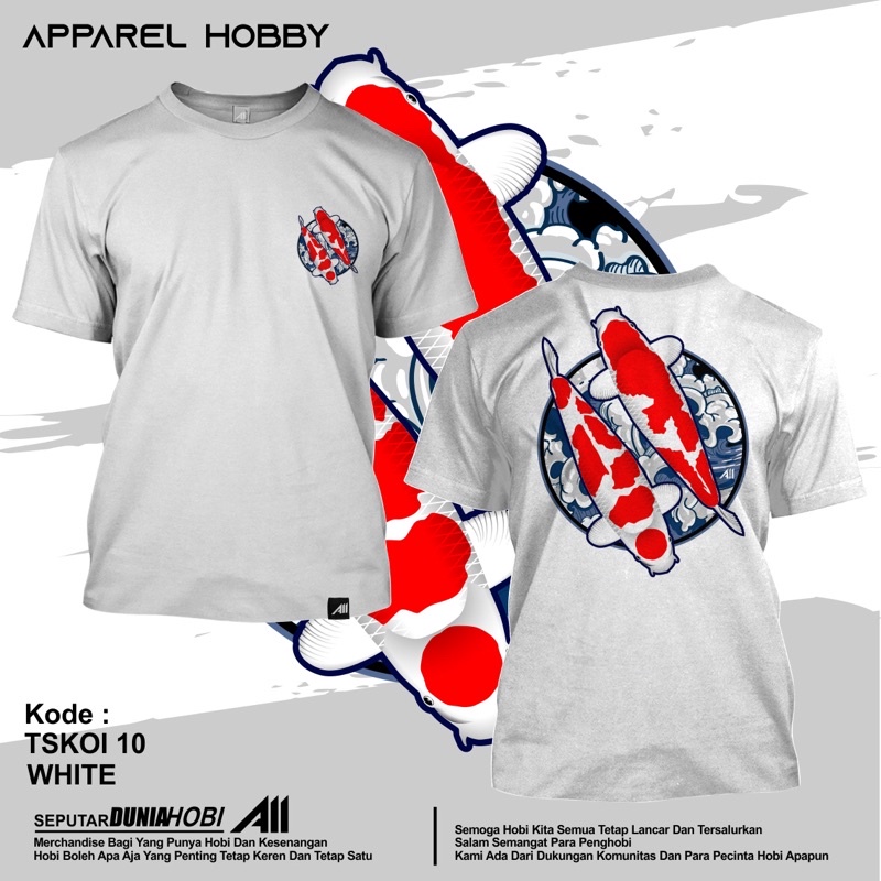 kaos ikan koi kohaku tskoi 10 white
