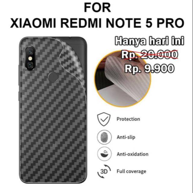 Garskin Carbon Redmi Note 5 - Skin Carbon Xiaomi Redmi Note 5 Pro SC