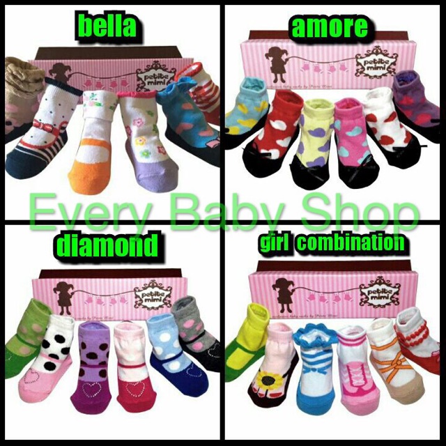 Kaos Kaki Petite Mimi untuk Bayi / Anak - Baby Girl / Cewek + BOX - Socks model Sepatu Lucu NEW!