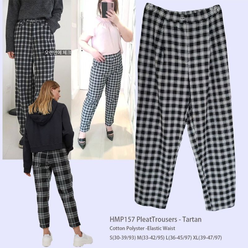 HM pants pleat trouser tartan