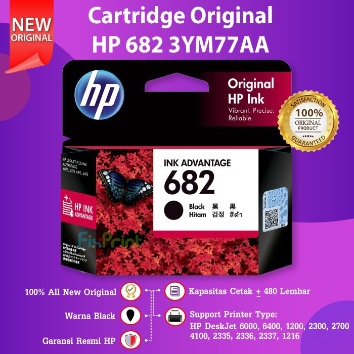 Cartridge HP 682 Black 3YM77AA Katrid Tinta 2335 2336 2337 6075 6078