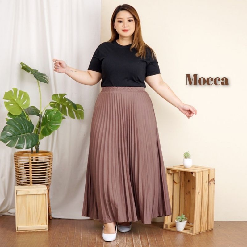 BEST SELLER ROK PLISKET JUMBO XXL PAYUNG PLEATED SKIRT MURAH MUSLIM IBU ACARA POLOS ROK PANJANG PAYUNG MAYUNG