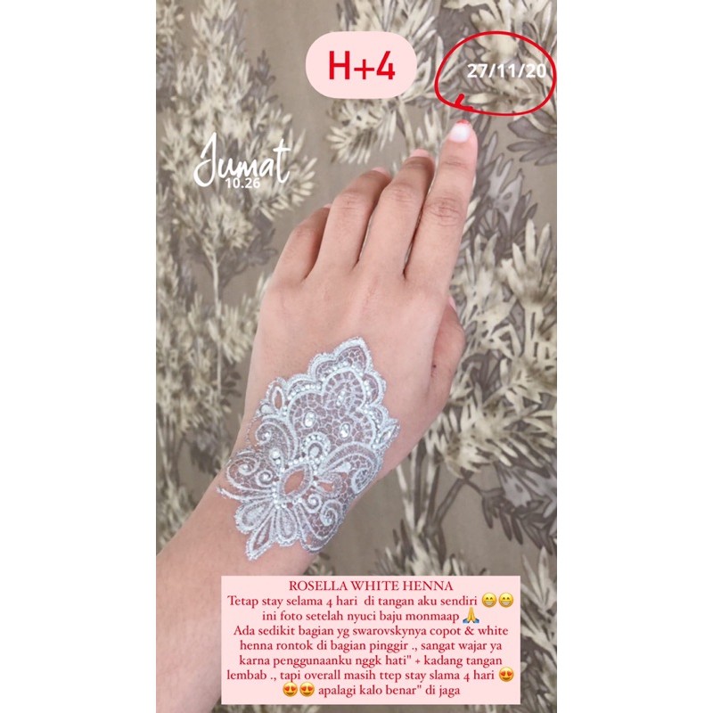 [CAIR] ROSELLA WHITE HENNA CONE 15gr Waterproff tahan gesek