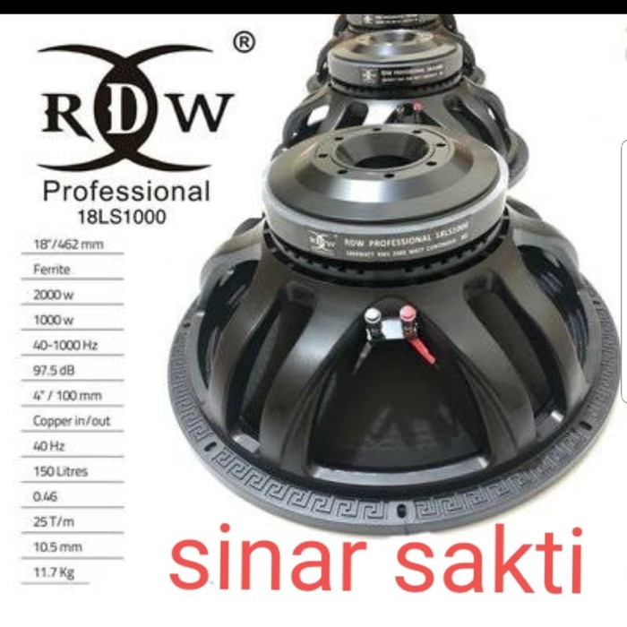 SPEAKER RDW 18LS1000/18 LS1000 18 INCH KOMPONEN SPEAKER BARU