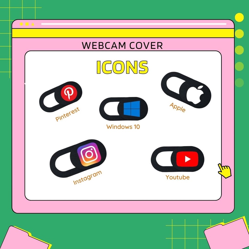 CUSTOM ICON APP APLIKASI PELINDUNG PENUTUP WEBCAM KAMERA COVER CAMERA DEPAN