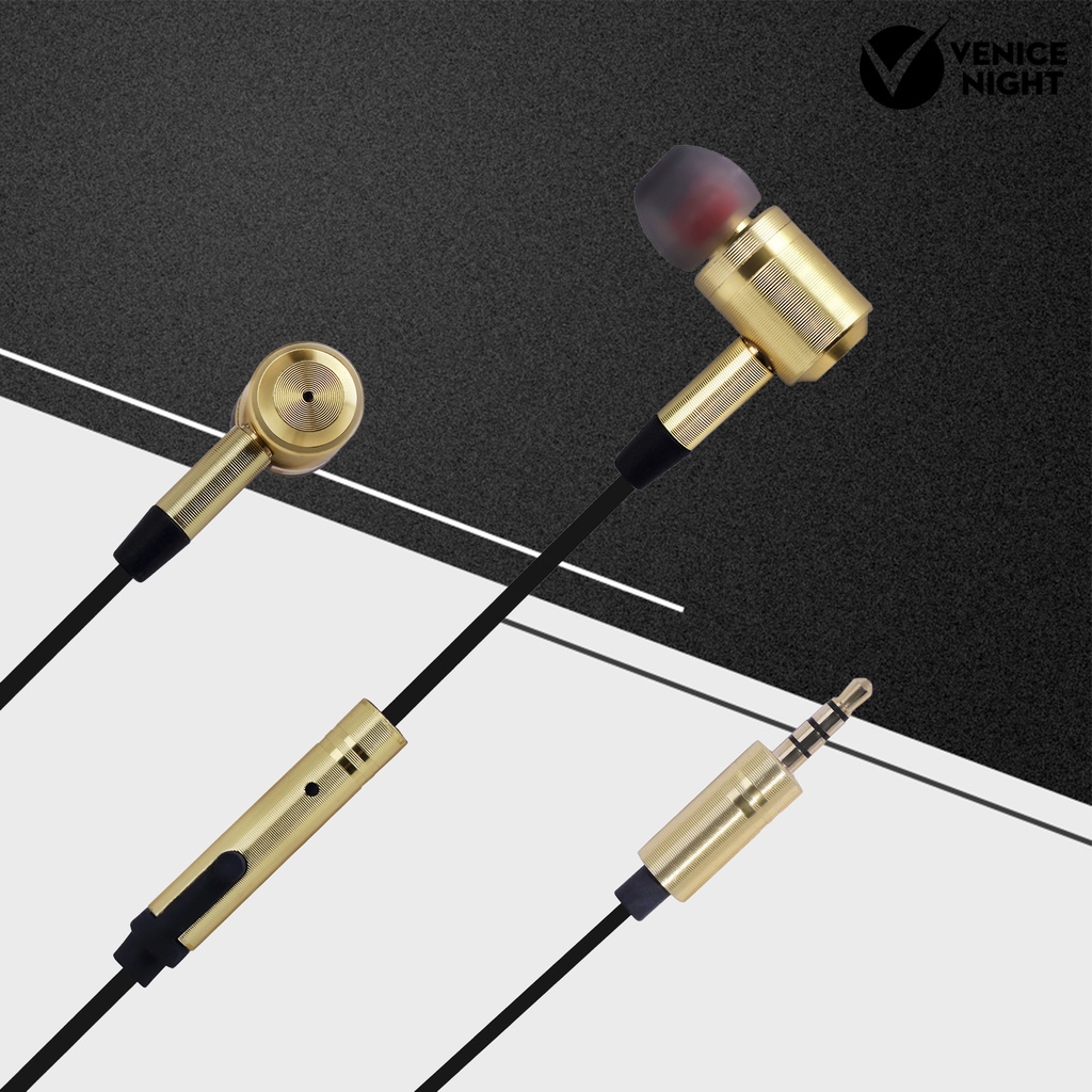 (VNEP) (Berkabel) Headset Earphone Earbuds Sport Gaming In-ear Noise Isolating Metal Jack 3.5mm Untuk Handphone