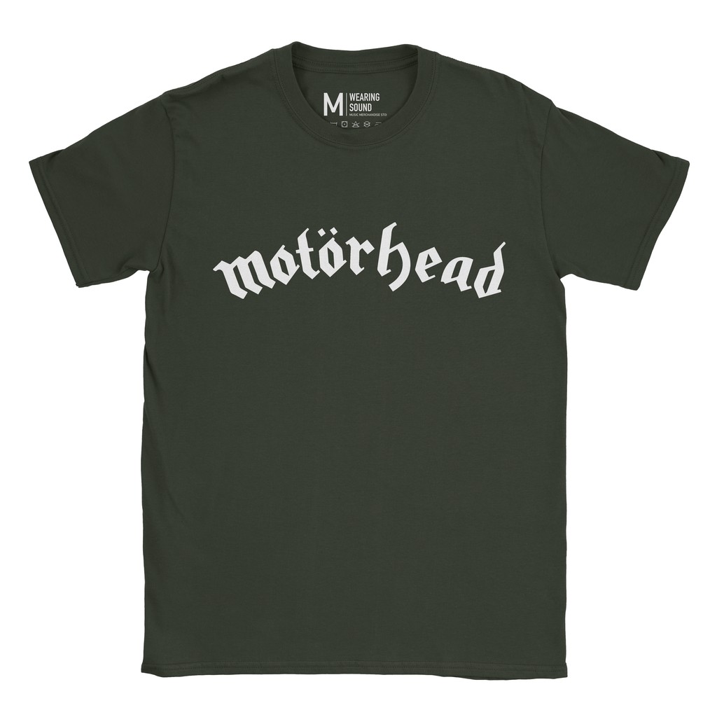 Baju Kaos Band Motorhead Logo Forest Green