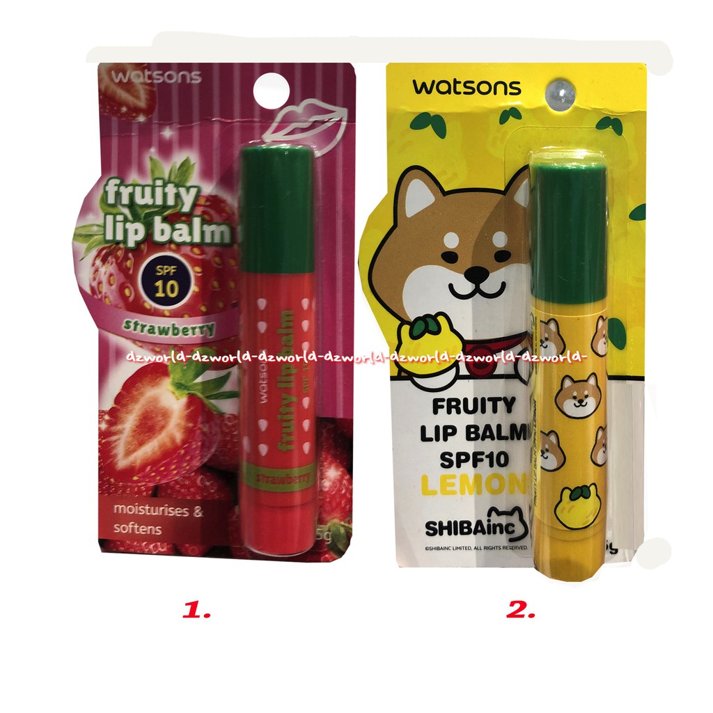 Watsons Fruity Lip Balm SPF 10 Lemon Shibainc 5gr Lip gloss Pelembab Bibir Watson