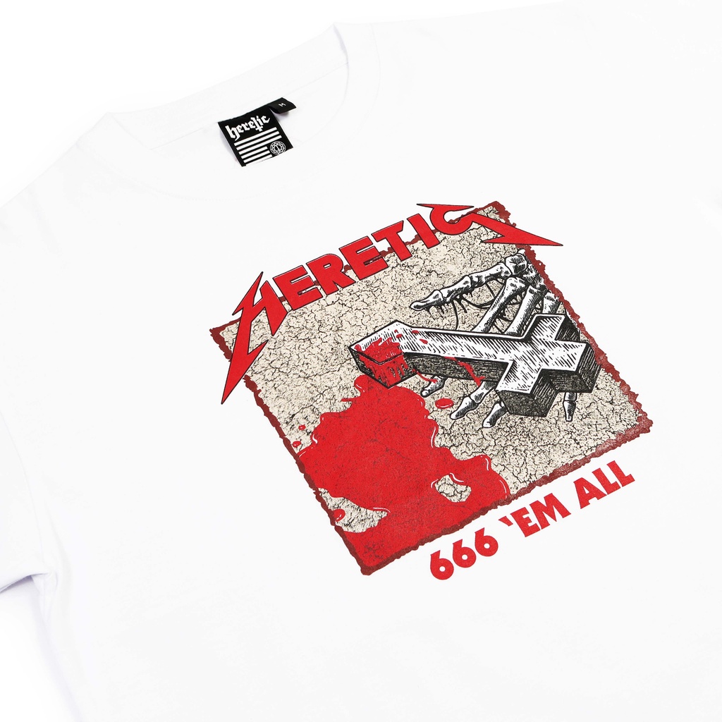 Heretic - T-shirt - 666 'Em All - White