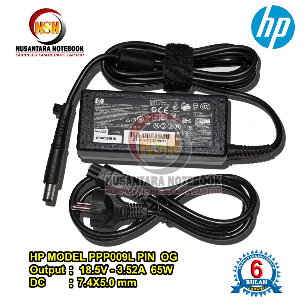 Adaptor Charger Original HP 18.5V - 3.5A For Laptop CQ40