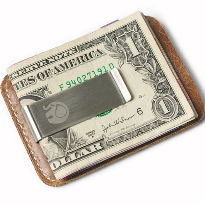 Dompet Money CLip-Money Clip-Penjepit Uang-Dompet Kulit Asli-Elipant 2 - Hitam