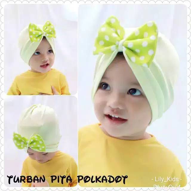 Turban Pita Polkadot / Turban Bayi / Turban Balita /Turban Anak