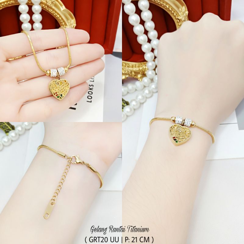 Gelang Titanium Rantai Love GRT20 UU