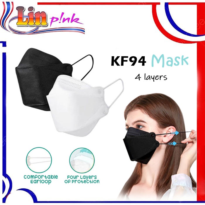 LP Masker KF94 / Masker Korea 4ply / Masker KF 94 Hitam isi 1 pcs / Disposable Mask